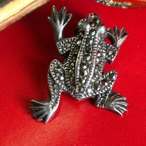 925 Silver Pendant,Sparkling Silver Frog Pendant